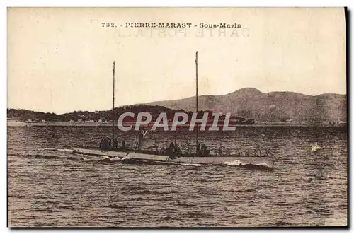 Cartes postales Bateau Pierre Marast Sous marin