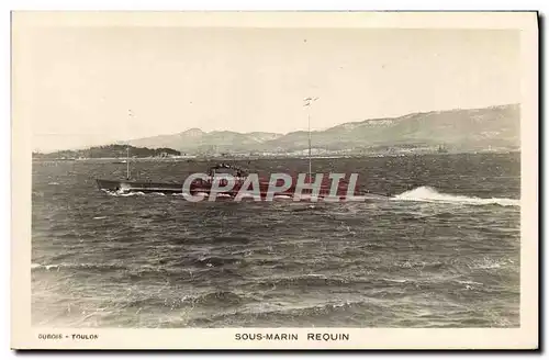 Cartes postales Bateau Sous marin Requin