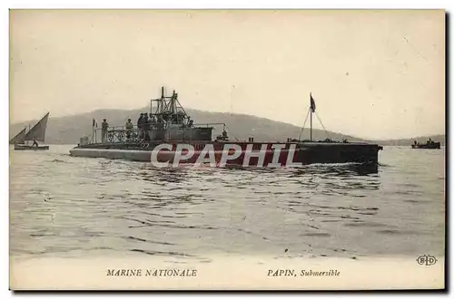 Ansichtskarte AK Bateau Sous marin Papin Submersible