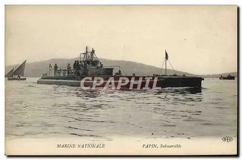 Cartes postales Bateau Sous marin Papin Submersible