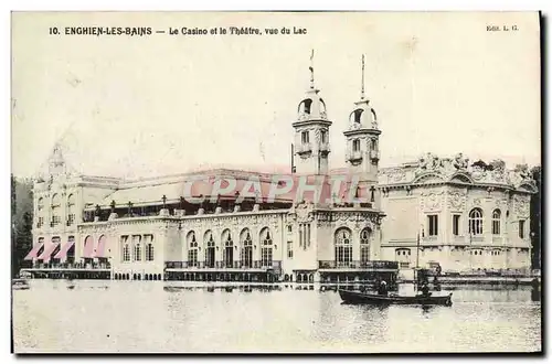 Ansichtskarte AK Theatre Enghien les Bains Le casino et le theatre vue du lac