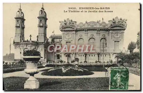 Cartes postales Enghien les Bains Le Theatre et le jardin des plantes