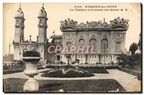 Cartes postales Enghien les Bains Le Theatre et le jardin des Roses