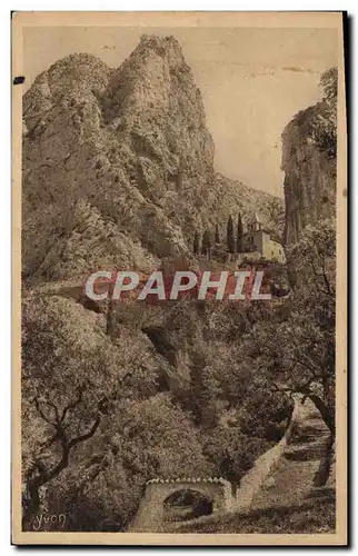 Cartes postales Moustiers Sainte Marie La chapelle Notre Dame de Beauvoir ou d&#39Entre Roches fondee par Charle