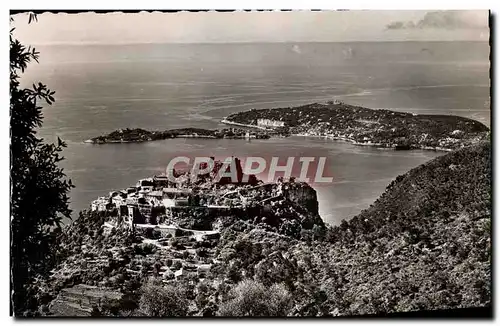 Cartes postales moderne Eze Village Vue Generale Au fond le Cap Ferrat