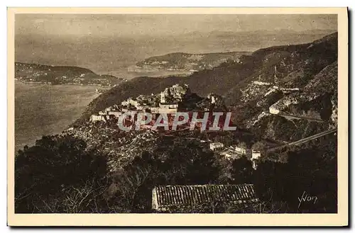 Cartes postales Cote D Azur Eze Vue Generale Prise De La Route De La Grande Corniche