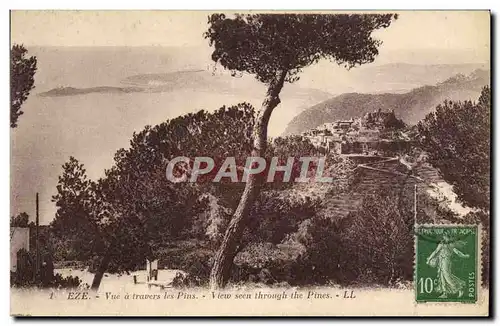 Cartes postales Eze Vue A Travers Les Pins