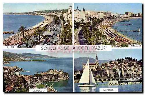 Cartes postales moderne Souvenir De La Cote D&#39Azur Nice Cannes Monaco menton