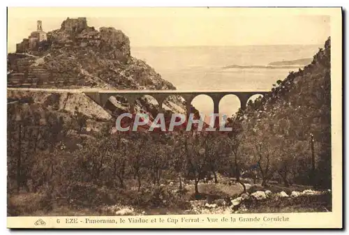 Cartes postales Eze Panorama Le Viaduc Et Le Cap Ferrat Vue de la grande corniche