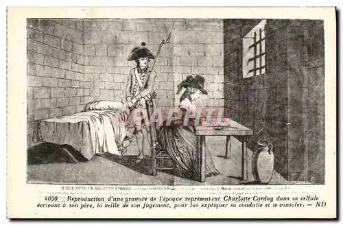 Ansichtskarte AK Justice Charlotte Corday dans sa cellule