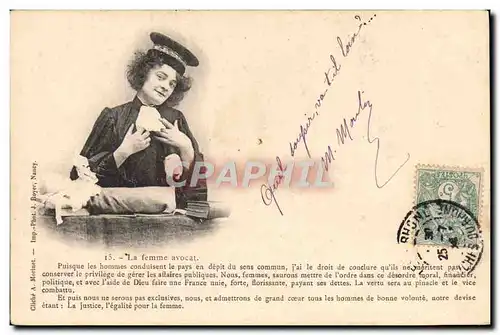 Cartes postales Justice Fantaisie Avocat Juge Femme