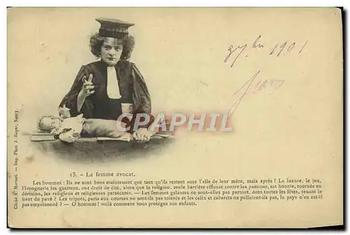 Cartes postales Justice Fantaisie Avocat Juge Femme