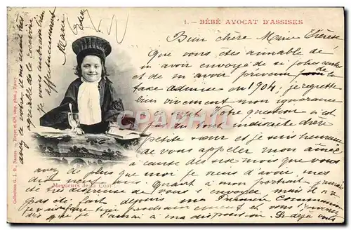 Cartes postales Justice Bebe avocat d&#39assises