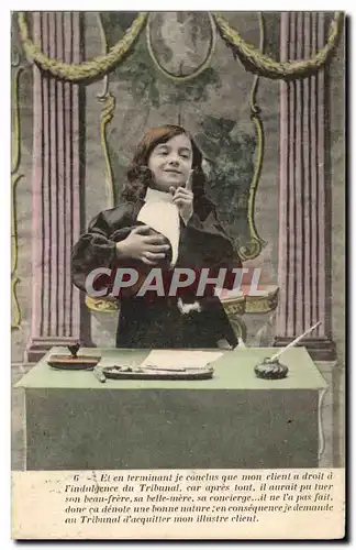 Cartes postales Justice Fantaisie Avocat Juge Enfant