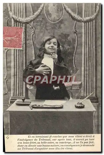 Cartes postales Justice Fantaisie Avocat Juge Enfant