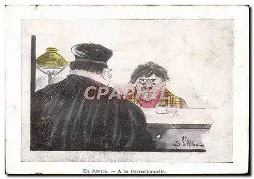 Cartes postales Justice A la correctionnelle