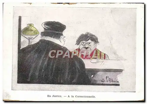 Cartes postales Justice A la correctionnelle