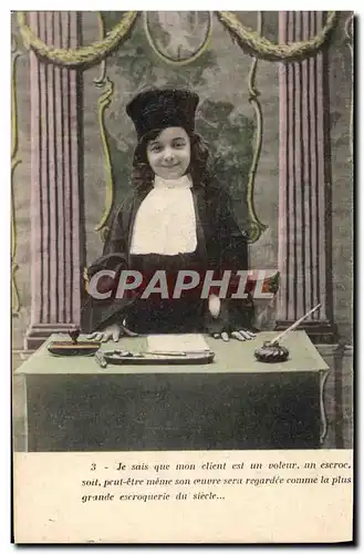 Cartes postales Justice Fantaisie Avocat Juge Enfant