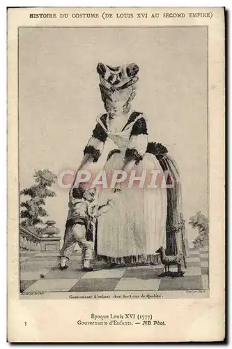 Ansichtskarte AK Mode Histoire du costume de Louis XVI au Second Empire Epoque Louis XVI Gouvernante d&#39enfants
