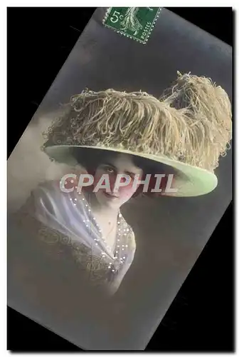 Ansichtskarte AK Mode Femme Coiffe Coiffure Chapeau