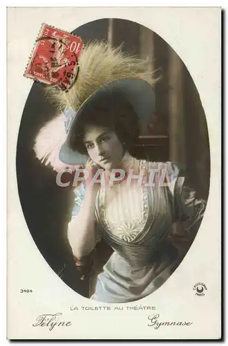 Cartes postales Mode Femme Coiffe Coiffure Chapeau La toilette au theatre Felyne Gymnase