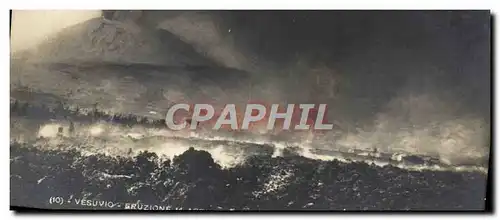 Cartes postales Volcan Vesuvio Eruzione 14 aprile 1906 La Lava a Bosco tre Case