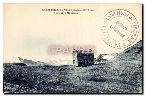 Ansichtskarte AK Alpinisme Chalet refuge du col de l&#39Iseran Vue sur la Maurienne