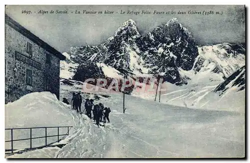 Ansichtskarte AK Alpinisme Alpes de Savoie La Vanoise en hiver Le refuge Felix Faure et les deux Glieres