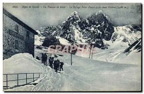 Cartes postales Alpinisme Alpes de Savoie La Vanoise en hiver Le refuge Felix Faure et les deux Glieres