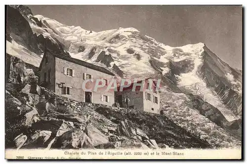 Cartes postales Alpinisme Chalets du Plan de l&#39Aiguille et le Mont Blanc