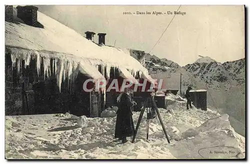 Cartes postales Alpinisme Dans les Alpes Un refuge Jumelle