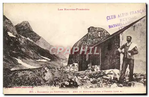 Cartes postales Alpinisme Excursion du Vignemale Abri et refuge du Col d&#39Ossoue
