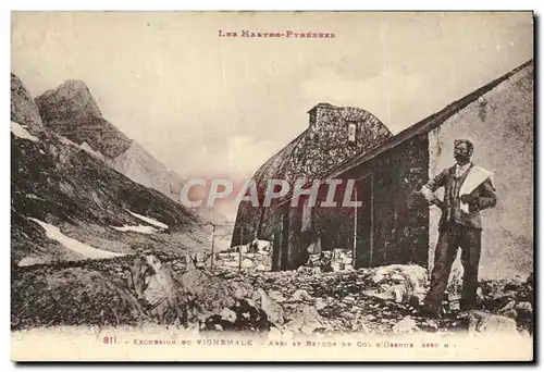 Cartes postales Alpinisme Excursion du Vignemale Abri et refuge du Col d&#39Ossoue
