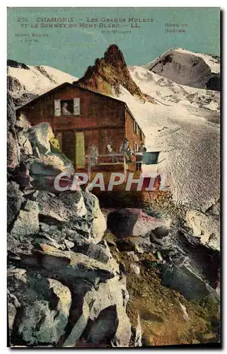 Ansichtskarte AK Alpinisme Chamonix Les grands mulets et le sommet du Mont Blanc