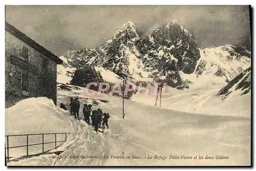 Ansichtskarte AK Alpinisme Alpes de Savoie La Vanoise en hiver Le refuge Felix Faure et les deux Glieres