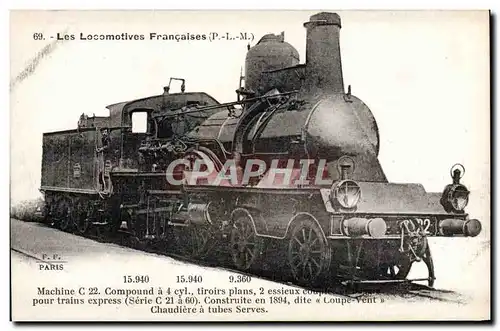 Cartes postales Train Locomotive Machine C 22