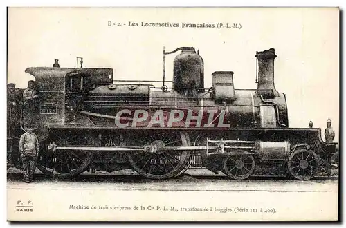 Cartes postales Train Locomotive Machine de trains express de la Cie PLM