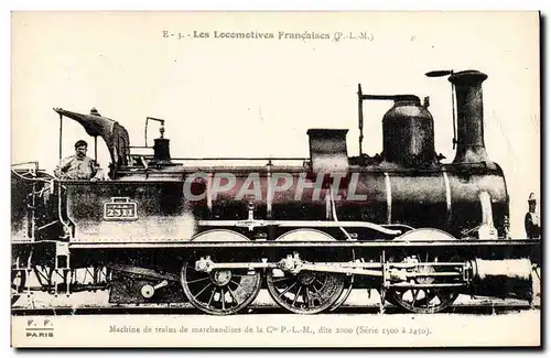 Cartes postales Train Locomotive Machine de trains de marchandises de la Cie PLM