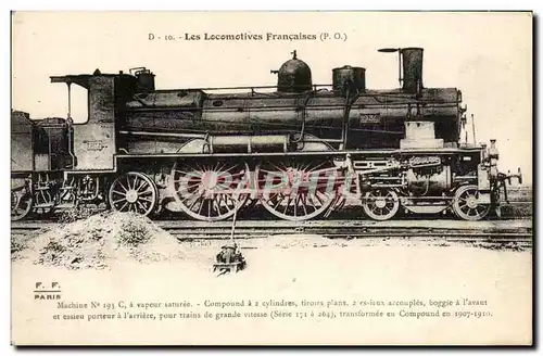 Cartes postales Train Locomotive Machine 193 C a vapeur saturee