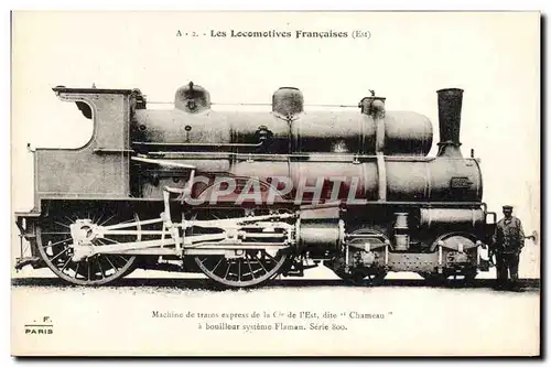 Cartes postales Train Locomotive Machine de trains express de la Cie de l&#39Est dite Chameau