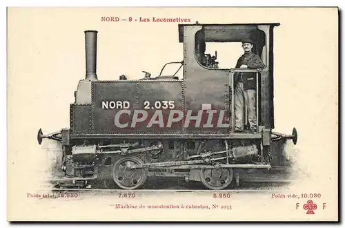 Ansichtskarte AK Train Locomotive Machine de manutention a cabestan 2035