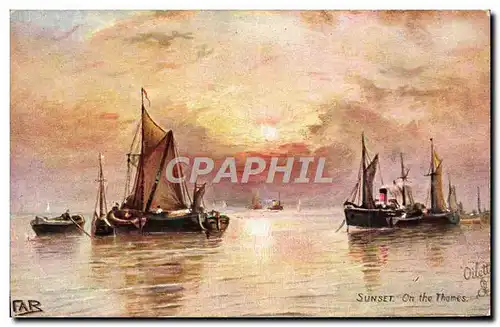 Cartes postales Bateau Voilier Sunset on the Thames