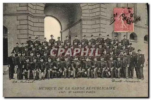 Cartes postales Militaria Garde Republicaine Gabriel Pares Musique