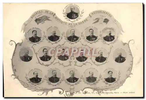 Cartes postales Militaria Garde Republicaine Musique