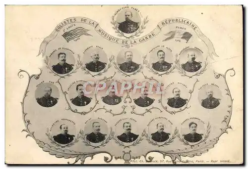 Cartes postales Militaria Garde Republicaine Musique