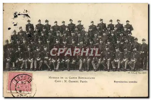 Cartes postales Militaria Garde Republicaine Musique Gabriel Pares