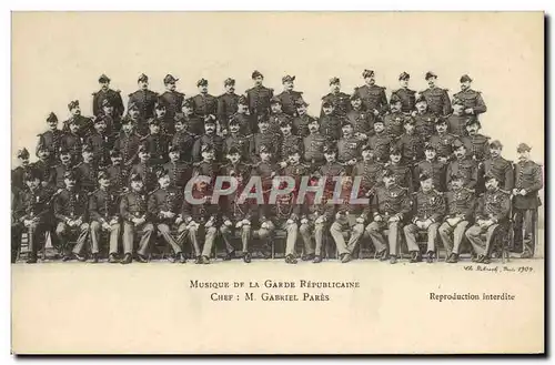 Cartes postales Militaria Garde Republicaine Musique Gabriel Pares