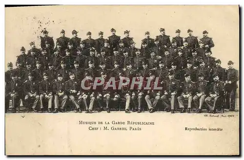 Cartes postales Militaria Garde Republicaine Gabriel Pares Musique