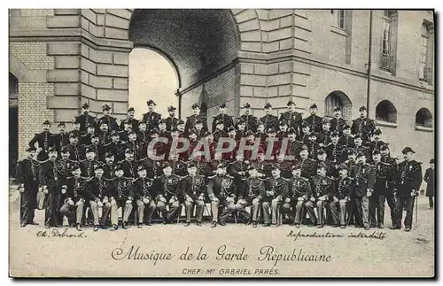 Cartes postales Militaria Garde Republicaine Gabriel Pares Musique