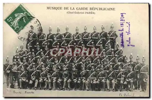 Cartes postales Militaria Garde Republicaine Musique Gabriel Pares